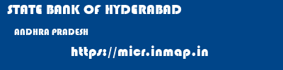 STATE BANK OF HYDERABAD  ANDHRA PRADESH     micr code